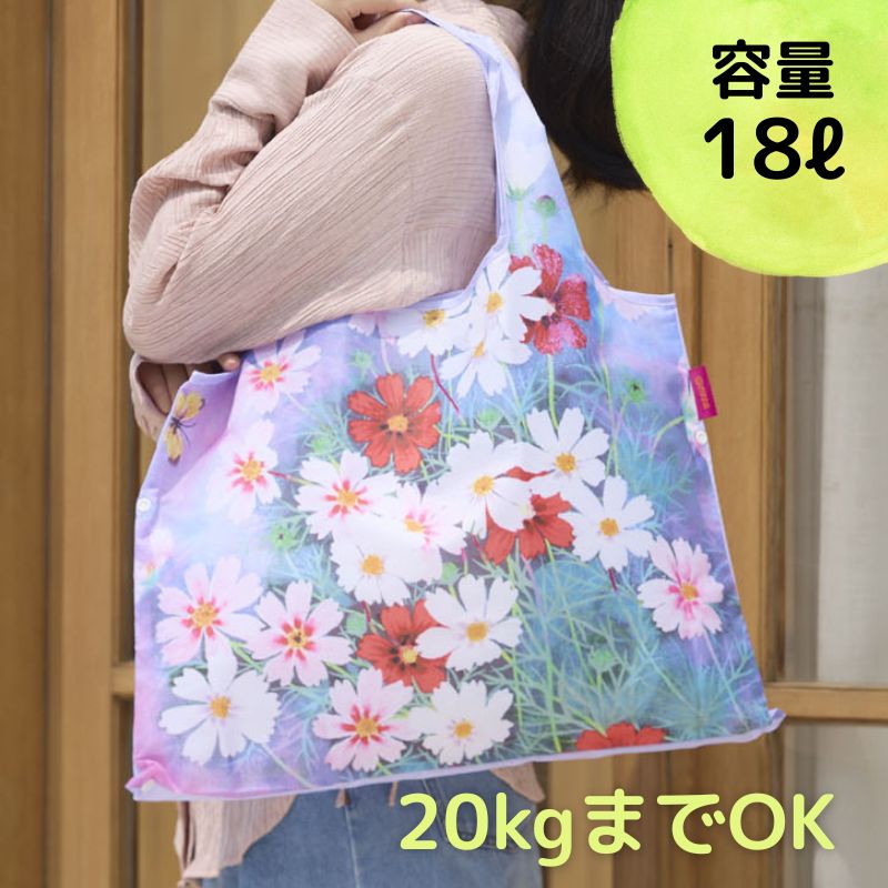 アートエコバッグ マイバッグ №792｜南正文のコスモス・折りたたみ2WAY