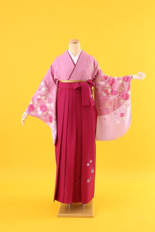 【卒業式袴レンタル/着物レンタル/通販レンタル】　ブランド 押切もえ/学生袴/卒業式/小学生袴/かわいい袴/ピンク/着物-239/袴-159