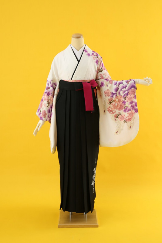 【卒業式袴レンタル/着物レンタル/通販レンタル】ブランドNICOLE/学生袴/卒業式/小学生袴/モダン/黒/白/着物-269/袴-167