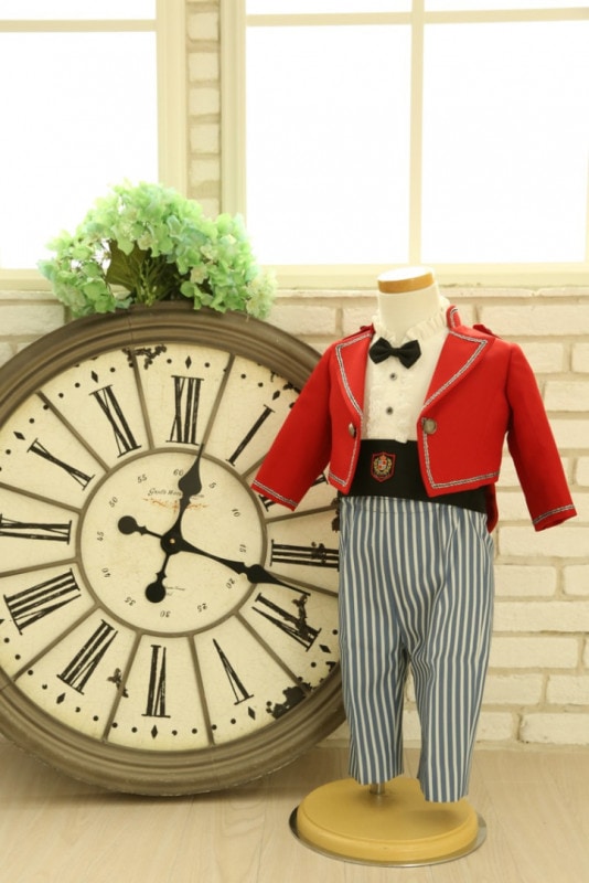 【結婚式パーティーお呼ばれ男の子フォーマル・男の子レンタル】結婚式/発表会/男の子タキシード/赤/0歳用/1歳用/J1-11（70）