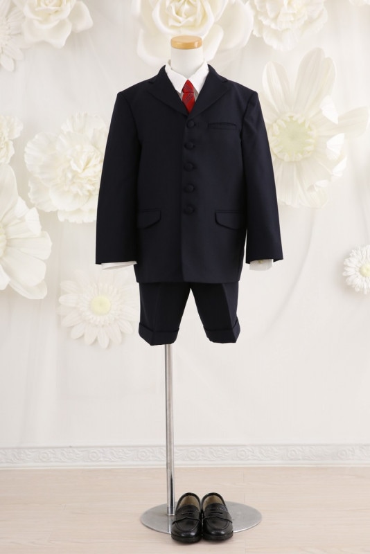 【結婚式パーティーお呼ばれ男の子フォーマル・男の子レンタル】結婚式/発表会/男の子タキシード/紺/9歳用/J9-9（130）