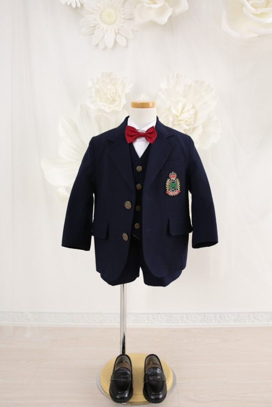 【結婚式パーティーお呼ばれ男の子フォーマル・男の子レンタル】結婚式/発表会/男の子スーツ/男の子タキシード/紺/2歳用/3歳用/J3-6（100）