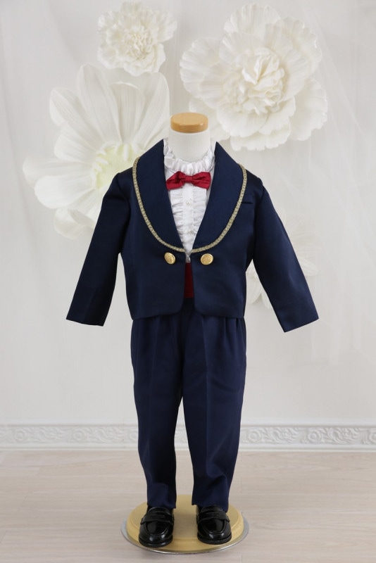 【結婚式パーティーお呼ばれ男の子フォーマル・男の子レンタル】結婚式/発表会/男の子スーツ/男の子タキシード/白/紺/青/2歳用/3歳用/J2-11（90）