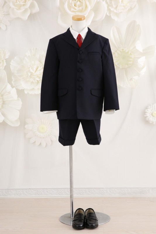 【結婚式パーティーお呼ばれ男の子フォーマル・男の子レンタル】結婚式/発表会/男の子スーツ/男の子タキシード/紺/7歳用/J7-19（120）