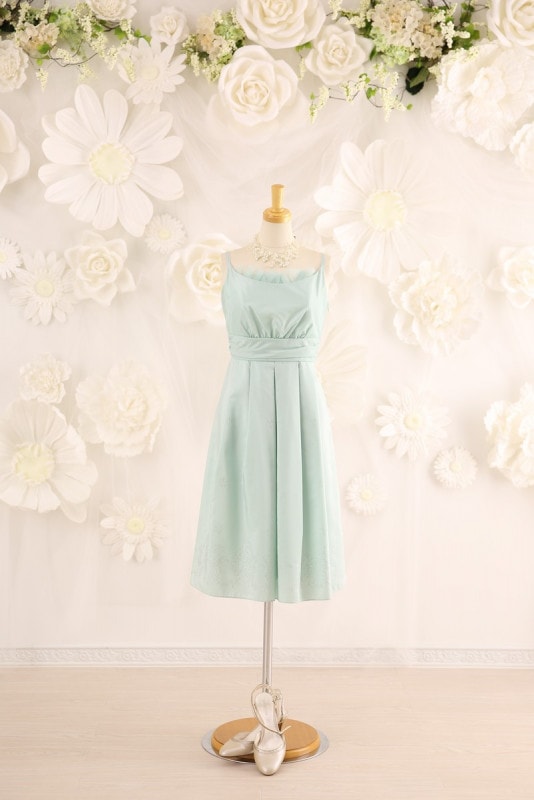 【結婚式パーティーお呼ばれドレスレンタル】結婚式/謝恩会/二次会/かわいい/グリーン/9号/04-43