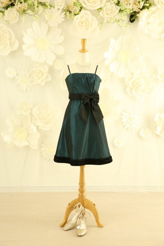【結婚式パーティーお呼ばれドレスレンタル】結婚式/謝恩会/二次会/かわいい/グリーン/9号/04-48