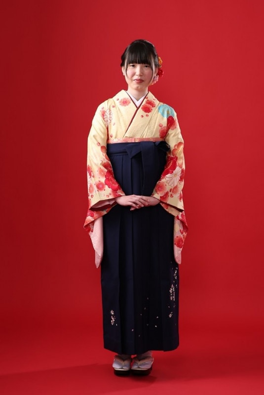 【卒業式袴レンタル/着物レンタル/通販レンタル】　ブランド袴/大島優子/学生袴/かわいい袴/卒業式/小学生袴/黄色/赤/水色/着物-311/袴-122