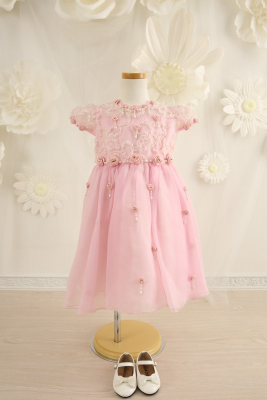 【女の子ドレスレンタル】【子供ドレスレンタル結婚式　発表会】　結婚式/発表会/かわいい/ピンク/G3-87（3才）