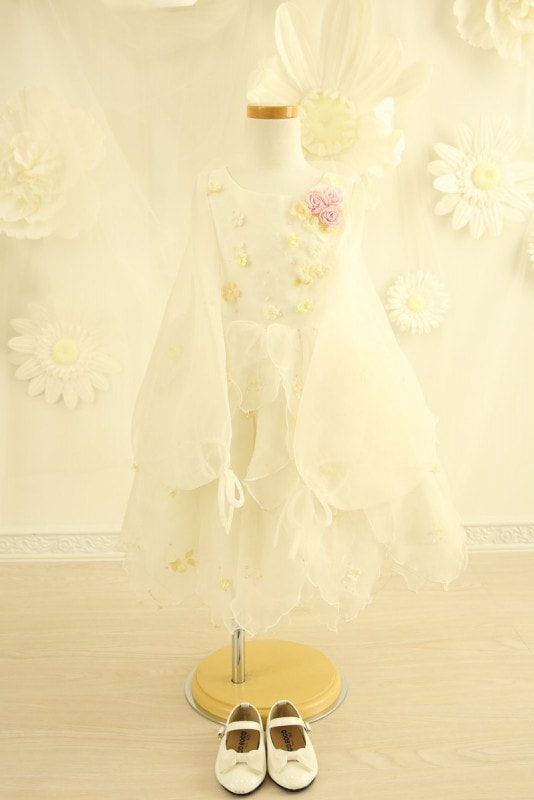 【女の子ドレスレンタル】【子供ドレスレンタル結婚式　発表会】　結婚式/発表会/かわいい/白/G3-88（3才）