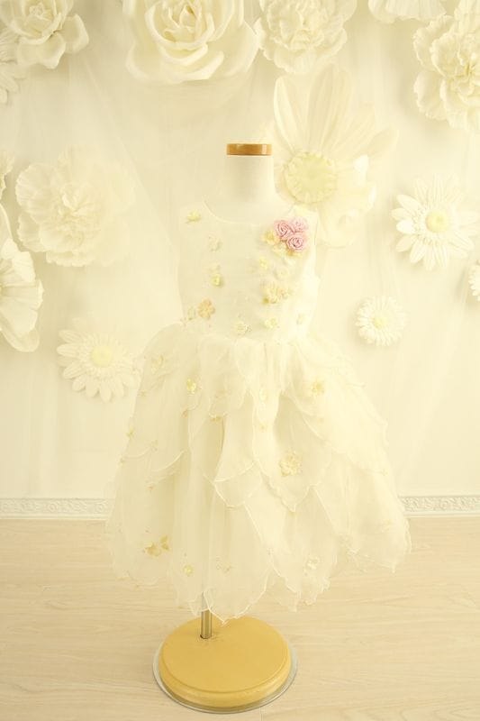 【女の子ドレスレンタル】【子供ドレスレンタル結婚式　発表会】　結婚式/発表会/かわいい/白/G3-88（3才）