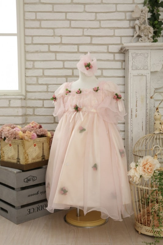 【女の子ドレスレンタル】【子供ドレスレンタル結婚式　発表会】　結婚式/発表会/かわいい/ピンク/G3-90（3才）