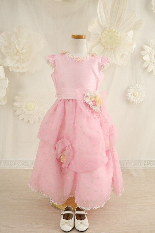 【女の子ドレスレンタル】【子供ドレスレンタル結婚式　発表会】　結婚式/発表会/かわいい/ピンク/G3-92（3才）