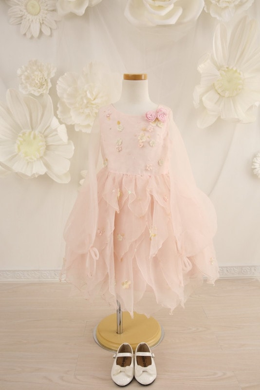 【女の子ドレスレンタル】【子供ドレスレンタル結婚式　発表会】　結婚式/発表会/かわいい/ピンク/G5-110（5才）