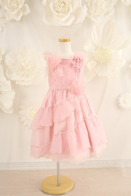 【女の子ドレスレンタル】【子供ドレスレンタル結婚式　発表会】　結婚式/発表会/かわいい/ピンク/G5-113（5才）