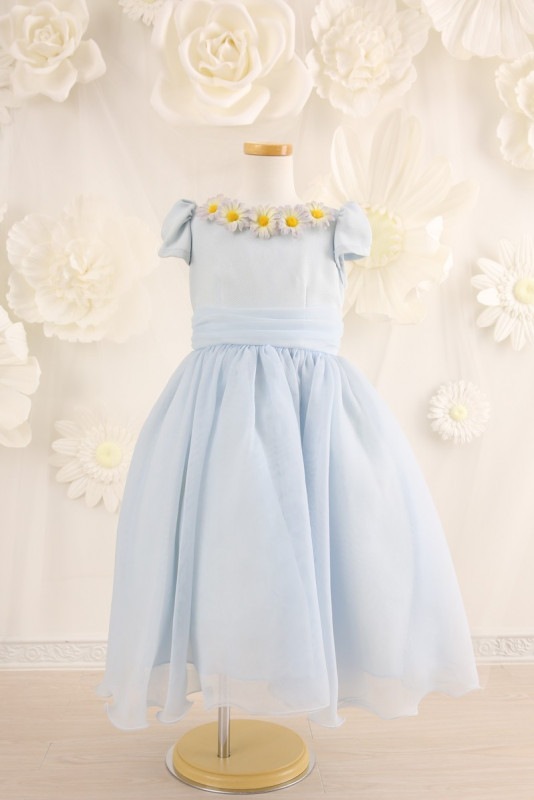 【女の子ドレスレンタル】【子供ドレスレンタル結婚式　発表会】　結婚式/発表会/かわいい/水色/G5-123（5才）