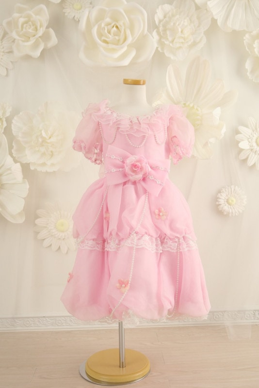 【女の子ドレスレンタル】【子供ドレスレンタル結婚式　発表会】　結婚式/発表会/かわいい/ピンク/G5-128（5才）
