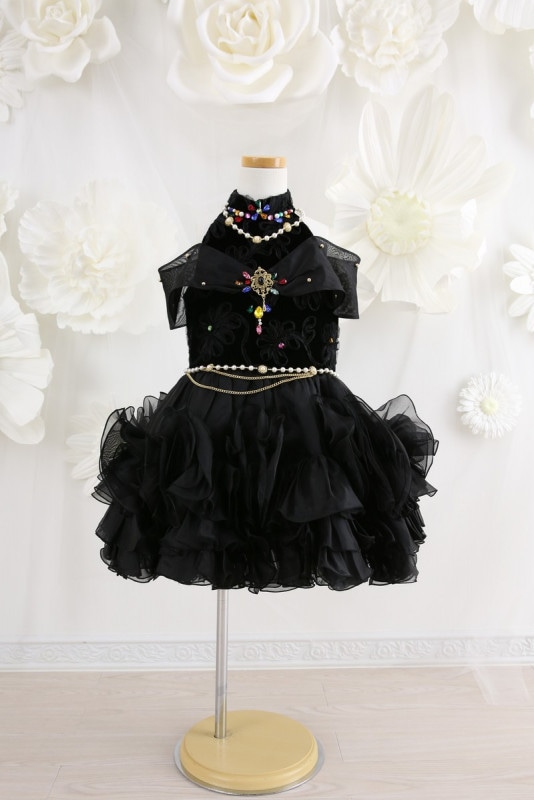 【女の子ドレスレンタル】【子供ドレスレンタル結婚式　発表会】　結婚式/発表会/かわいい/黒/G5-60（5才）