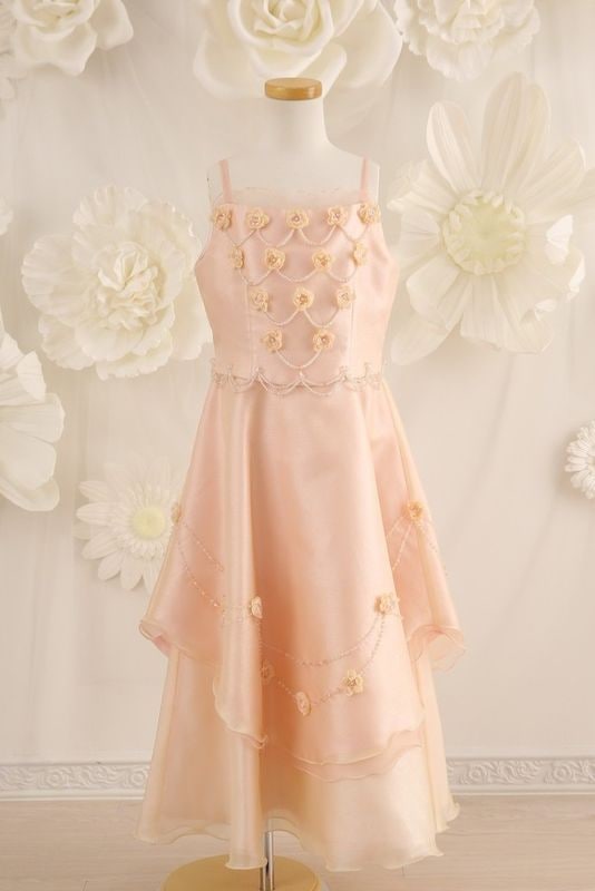 【女の子ドレスレンタル】【子供ドレスレンタル結婚式　発表会】　結婚式/発表会/かわいい/ピンク/G7-107（7才）
