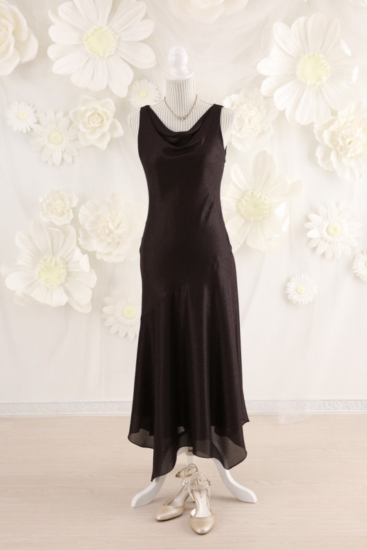 【結婚式パーティーお呼ばれドレスレンタル】結婚式/謝恩会/二次会/ロングドレス/ブラウン/13号/13-140