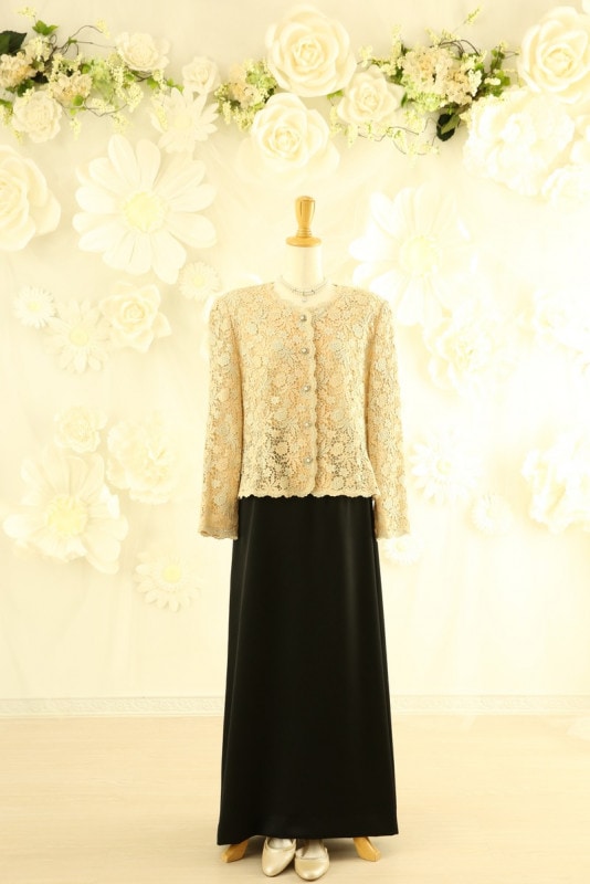 【結婚式パーティーお呼ばれドレスレンタル】結婚式/謝恩会/二次会/ロングスカート/ベージュ/13号/13-169