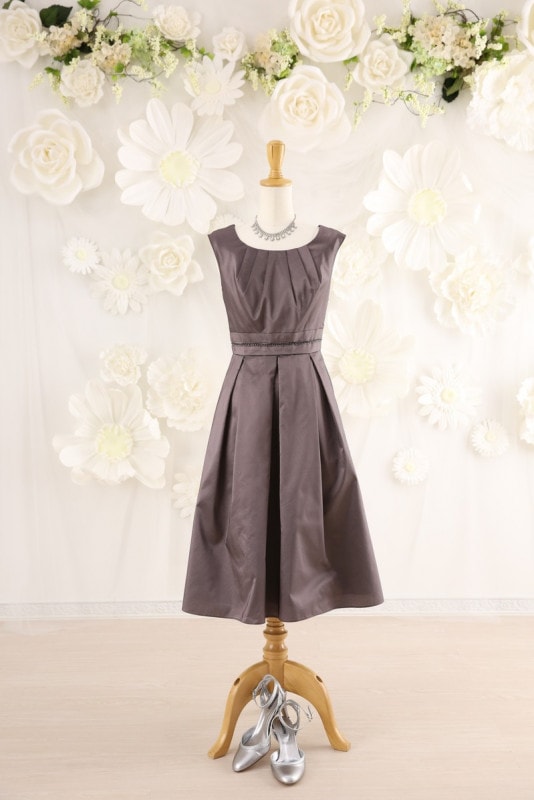 【結婚式パーティーお呼ばれドレスレンタル】結婚式/謝恩会/二次会/かわいい/ブラウン/13号/13-236