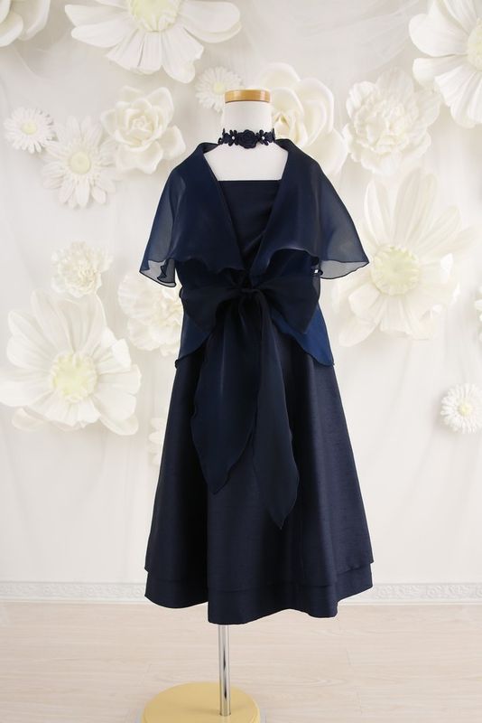 【女の子ドレスレンタル】【子供ドレスレンタル結婚式　発表会】　結婚式/発表会/かわいい/紺/G9-55（7才）
