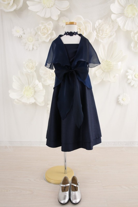 【女の子ドレスレンタル】【子供ドレスレンタル結婚式　発表会】　結婚式/発表会/かわいい/紺/G9-55（7才）