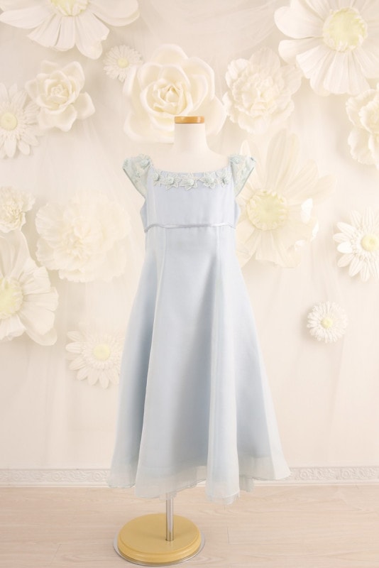 【女の子ドレスレンタル】【子供ドレスレンタル結婚式　発表会】　結婚式/発表会/かわいい/水色/G9-56（7才）