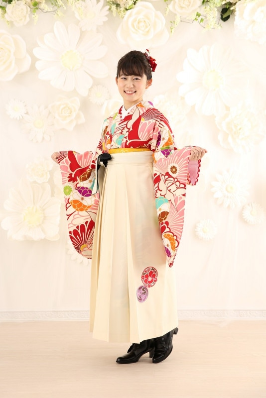 【卒業式袴レンタル/着物レンタル/通販レンタル】　ブランド　JAPANSTYLE×中村里砂 /学生袴/先生袴/卒業式/小学生袴/かわいい/ピンク/赤/白/着物-389/袴-251