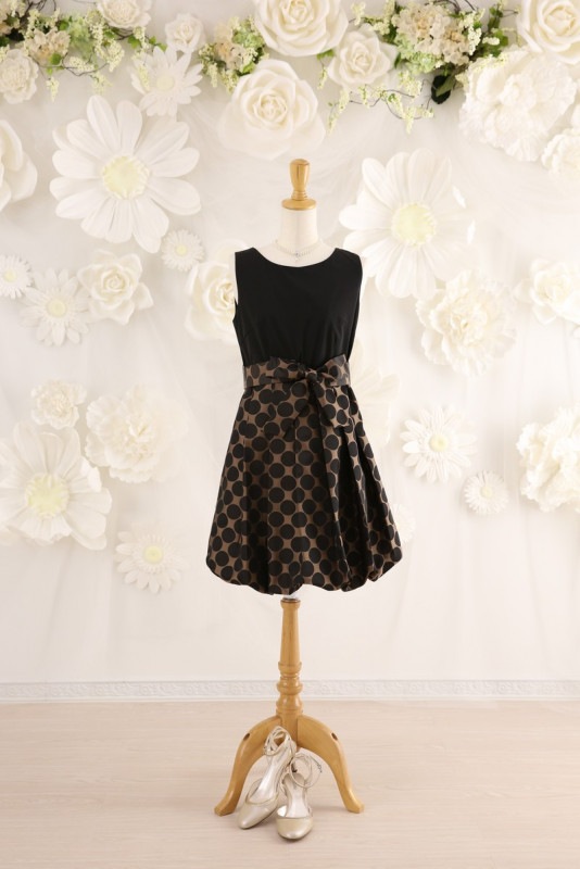 【結婚式パーティーお呼ばれドレスレンタル】結婚式/謝恩会/二次会/かわいい/ブラック/9号/01-370/Merci