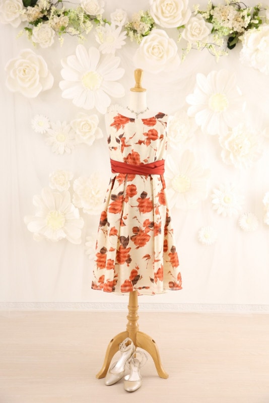 【結婚式パーティーお呼ばれドレスレンタル】結婚式/謝恩会/二次会/かわいい/赤/9号/05-109/Merci