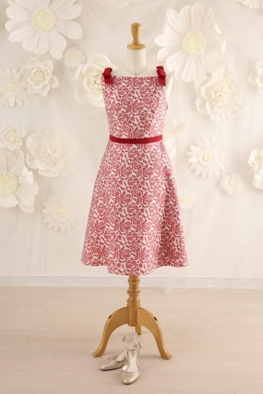 【結婚式パーティーお呼ばれドレスレンタル】結婚式/謝恩会/二次会/かわいい/赤/9号/05-110/Merci