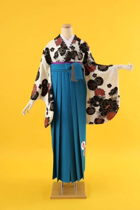 【卒業式袴レンタル/着物レンタル/通販レンタル】　kansai/学生袴/先生袴/卒業式/小学生袴/モダン/黄色/赤/緑/着物-434/袴-292