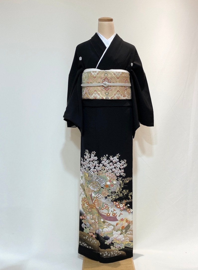 訪問着フルセット着物正絹桜若草色j3