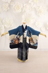 【七五三レンタル/着物セット/通販レンタル】青/３歳袴セット/七J3-3