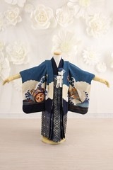 【七五三レンタル/着物セット/通販レンタル】黒/３歳袴セット/七J3-7