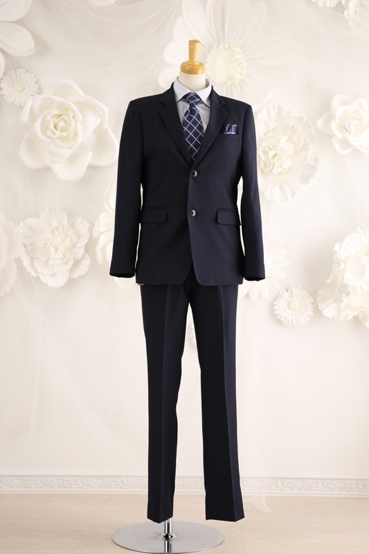 フォーマルスーツ 150 ネイビー シルバーボタン 卒業式 発表会 結婚式