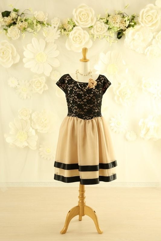 【結婚式パーティーお呼ばれドレスレンタル】結婚式/謝恩会/二次会/レース/ベージュ/11-271・11号/Merci