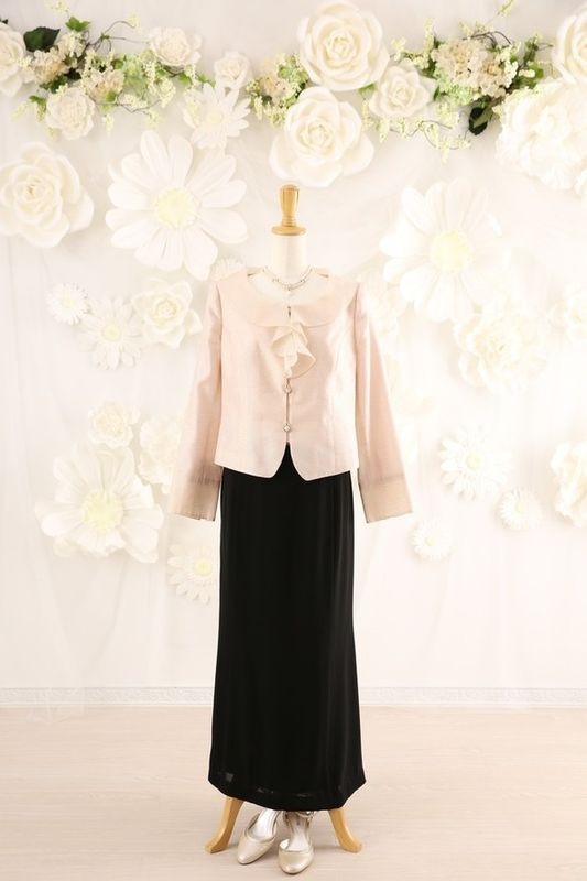 【結婚式パーティーお呼ばれドレスレンタル】結婚式/謝恩会/二次会/ロングスカート/グレー/ピンク/13-252／10-72・13号/Merci