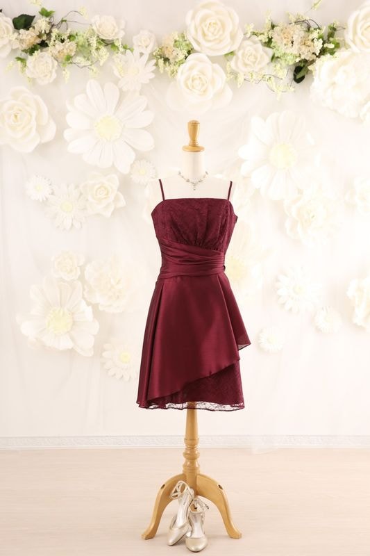 【結婚式パーティーお呼ばれドレスレンタル】結婚式/謝恩会/二次会/レース/13-15号/15-122/Merci