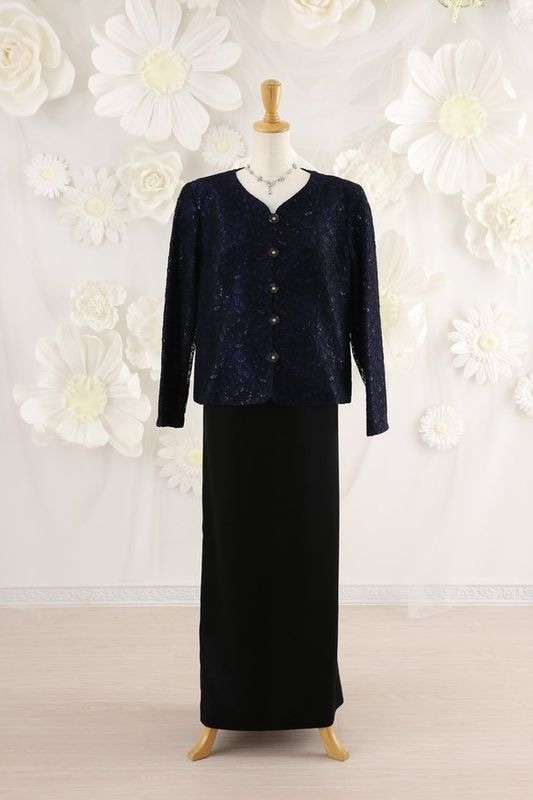 【結婚式パーティーお呼ばれドレスレンタル】結婚式/謝恩会/二次会/ジャケット/08-142／ロングスカート/10-52・17号