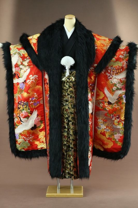 【男袴レンタル/成人式/打掛陣羽織/通販レンタル】打掛陣羽織-83 袴-64