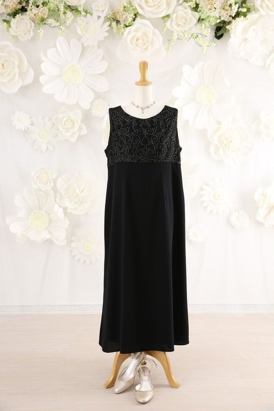 【結婚式パーティーお呼ばれドレスレンタル】結婚式/謝恩会/二次会/08-157/17号/ブラック