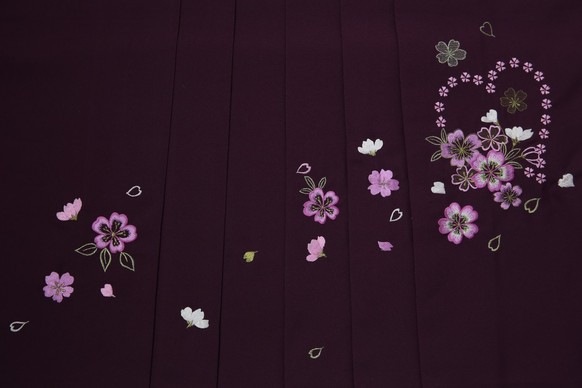 【卒業式袴レンタル/着物レンタル/通販レンタル】ブランド　anan/学生袴/卒業式/小学生袴/かわいい袴/紫／エンジ／着物-248/袴-149