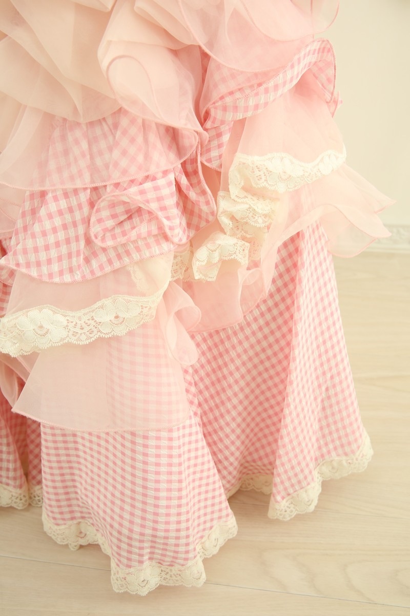 【女の子ドレスレンタル】【子供ドレスレンタル結婚式　発表会】　結婚式/発表会/かわいい/ピンク/G7-114（7才）