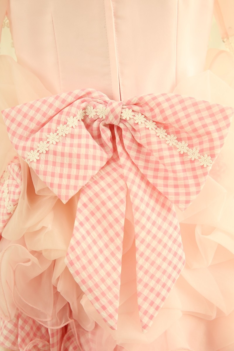 【女の子ドレスレンタル】【子供ドレスレンタル結婚式　発表会】　結婚式/発表会/かわいい/ピンク/G7-114（7才）