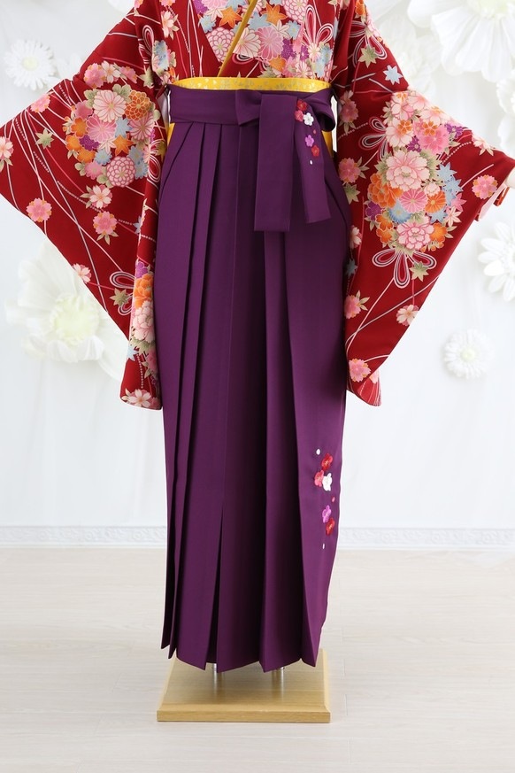 【卒業式袴レンタル/着物レンタル/通販レンタル】 ブランド/Kansai/学生袴/卒業式/小学生袴/かわいい袴/赤/紫/着物-228/袴-116