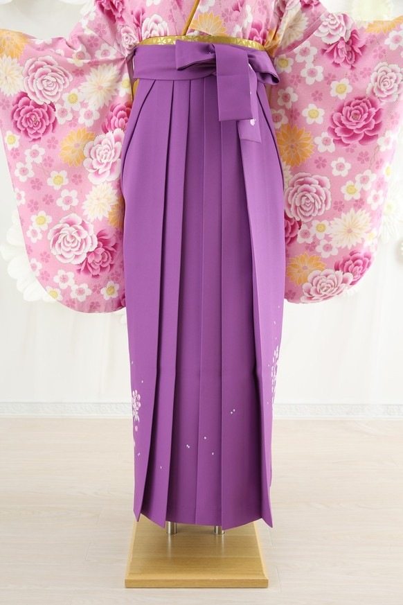 【卒業式袴レンタル/着物レンタル/通販レンタル】　ブランド 押切もえ/学生袴/卒業式/小学生袴/かわいい袴/ピンク/パープル/着物-274/袴-174