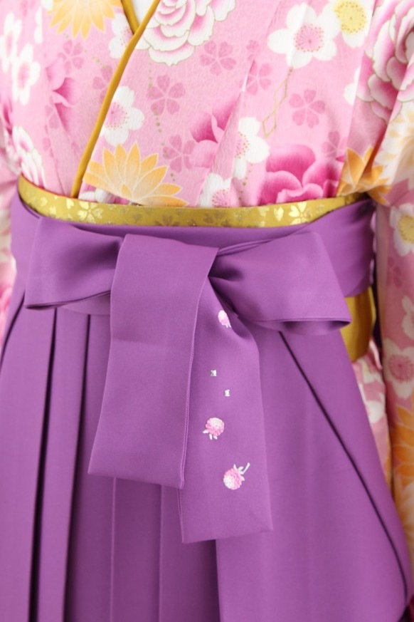 【卒業式袴レンタル/着物レンタル/通販レンタル】　ブランド 押切もえ/学生袴/卒業式/小学生袴/かわいい袴/ピンク/パープル/着物-274/袴-174