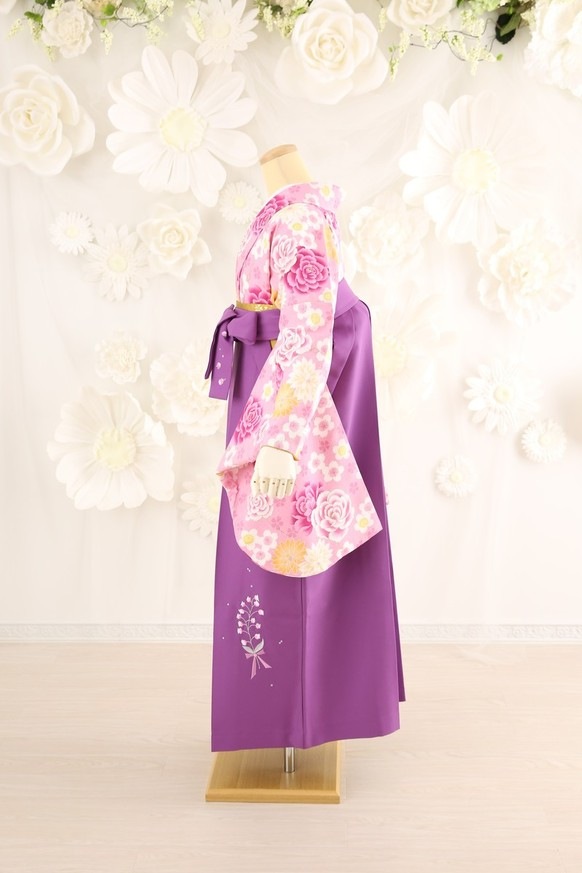 【卒業式袴レンタル/着物レンタル/通販レンタル】　ブランド 押切もえ/学生袴/卒業式/小学生袴/かわいい袴/ピンク/パープル/着物-274/袴-174